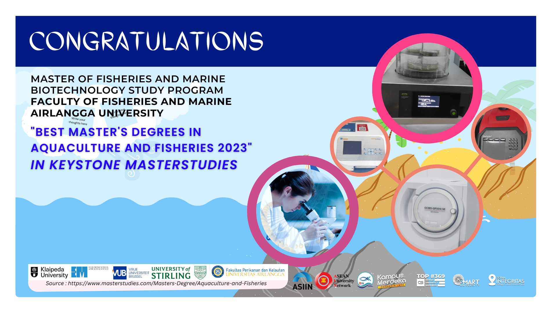 “Best master’s degrees in aquaculture and fisheries 2023”  in KEYSTONE MASTERSTUDIES